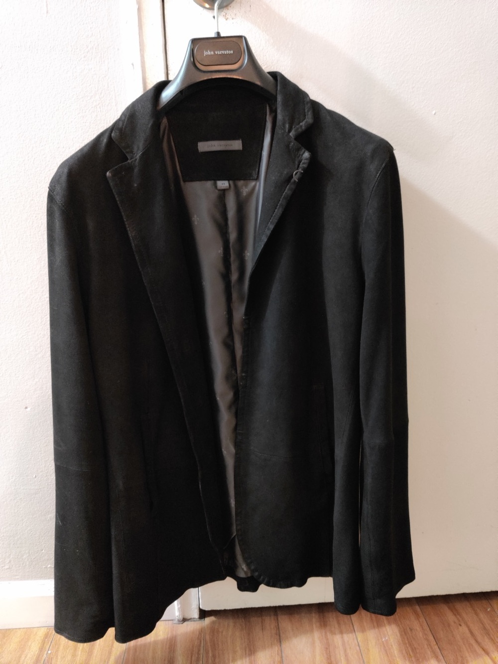 John Varvatos Black Suede Sport Coat